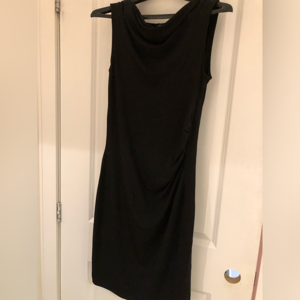 George Black Sleeveless Draped Neck Dress